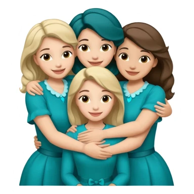 Teal group hug with Belles wording sticker