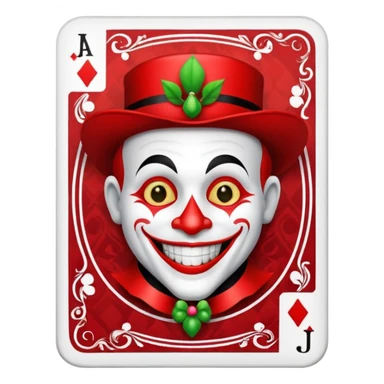 poker card with a jolly joker sticker