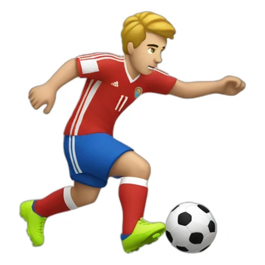 White European football player shooting the ball sticker