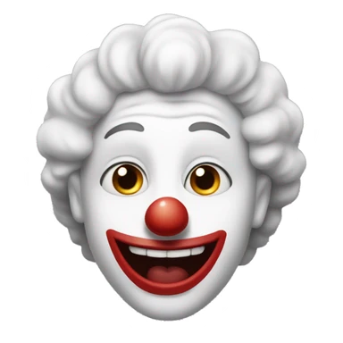 A clown with a unnatural long smile sticker