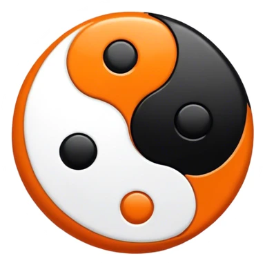 Orange and black ying yang sticker