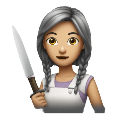 Girl with knife  sticker
