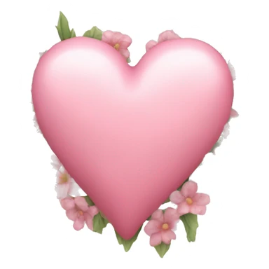Delicate pink heart and flowers inside sticker
