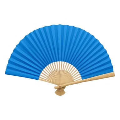 blue paper hand fan sticker