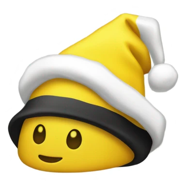 Yellow Black Santa hat sticker