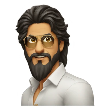 Shah Rukh Khan with a very long beard sticker