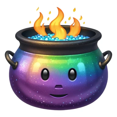 glitter cauldron sticker