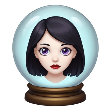 A Ghoulish Lady's head in a crystal ball sticker