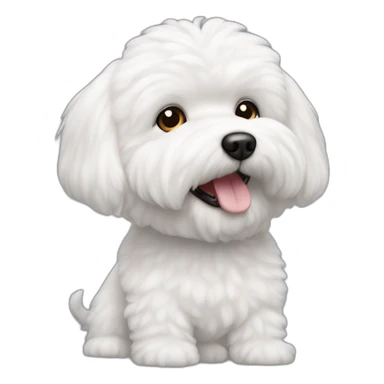 bichon frise, white fur, dog sticker