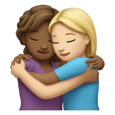 Hug between two girl in blue  sticker