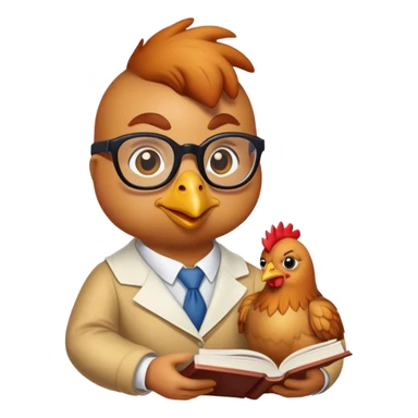 Chicken librarian sticker