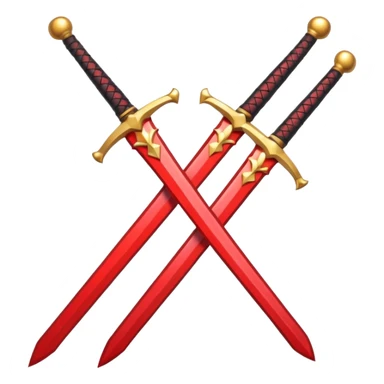 glitter red two sword sticker
