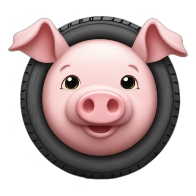 Tire-shaped pig sticker