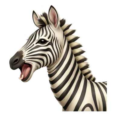 Cinematic Cute Yawning Zebra Portrait Emoji, Head tilted slightly with a dramatic, wide-open yawn, showcasing a soft, downy striped fur with gently drooping ears, a long, elegant equine snout, and round eyes barely open in drowsy contentment, Simplified yet irresistibly adorable features, highly detailed, glowing with a soft, cozy glow, high shine, relaxed yet expressive, stylized with a touch of savannah charm, bright and endearing, soft glowing outline, capturing the essence of a sleepy yet affectionate zebra that feels like it could stretch out of the screen and curl up for a nap! sticker