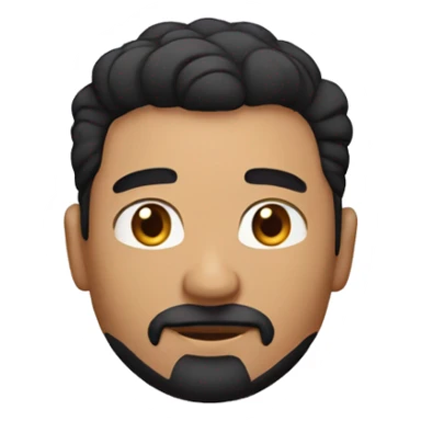 full Man with short black hair and goatee beard sticker