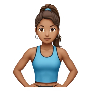 Mujer en gimnasio, peruana con coleta  sticker