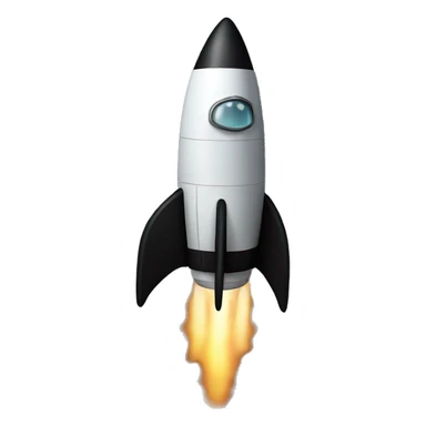 Black rocketship sticker