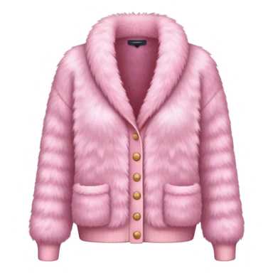A fluffy pink fur cardigan with a cozy and stylish design sticker