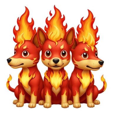 Perro de tres cabezas con fuego  sticker