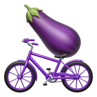 eggplant riding bike sticker