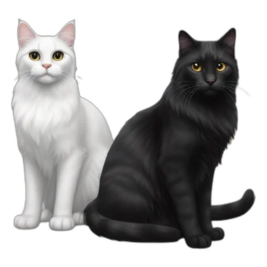1 main coon cat and 1 black cat and 1 metisse girl sticker