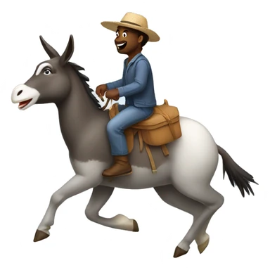 Donkey riding a goose   sticker