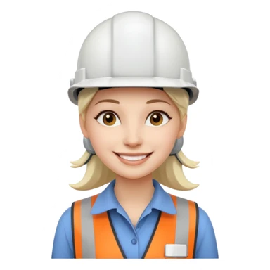 Ingeniera industrial mujer con casco blanco sticker