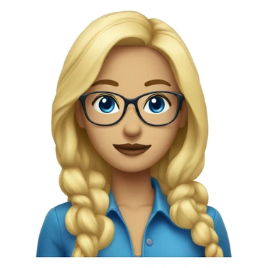 femme blonde yeux bleus lunettes  sticker