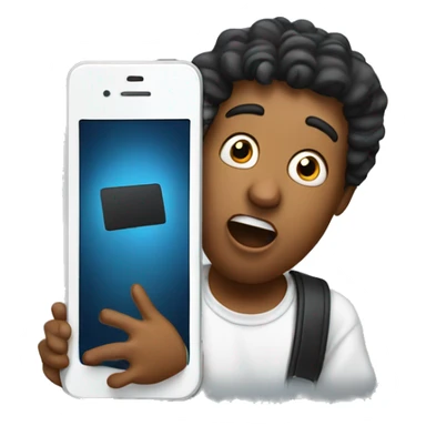 surprised musician holding his phone sticker