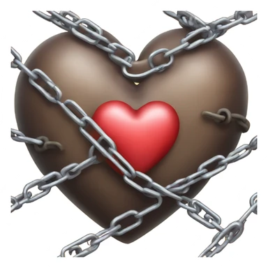 a heart, with a chain and padlock wrapped around sticker