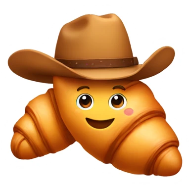 croissant wearing a cowboy hat sticker