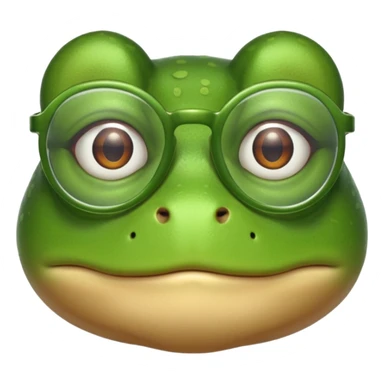frog with glasses  sticker