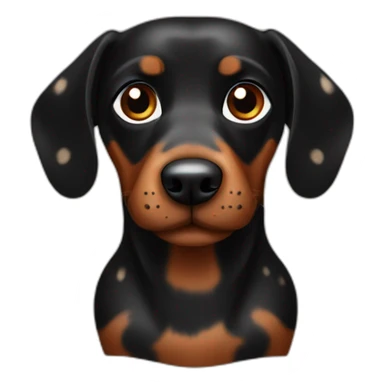 black and brown spotted sausage dog sticker