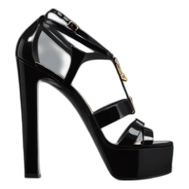 Ysl sandal tribute black patent sticker