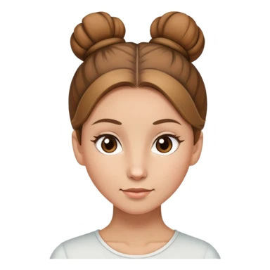Light brown hair, light brown eyed female with one bun on the top center of her head sticker