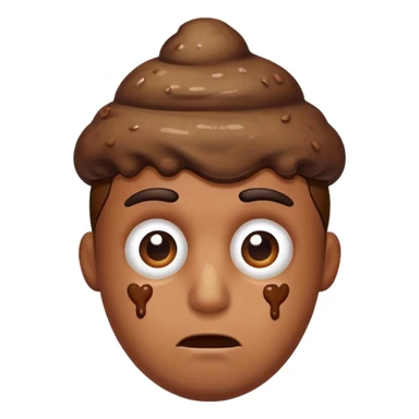 man with poop on his head sticker