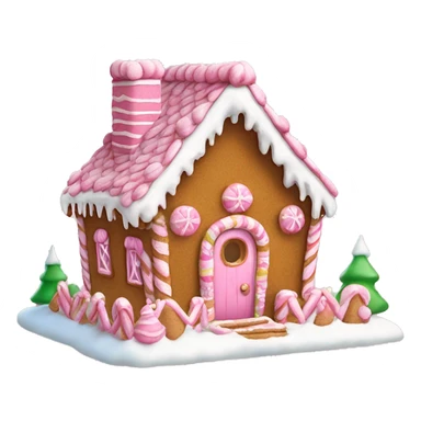 Pink festive Christmas gingerbread house ￼ sticker