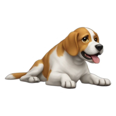 DOG Under the desk sticker