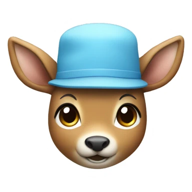 Small deer with light blue hat smiling sticker