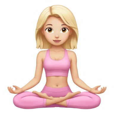 blonde yoga girl light pink clothes n sticker