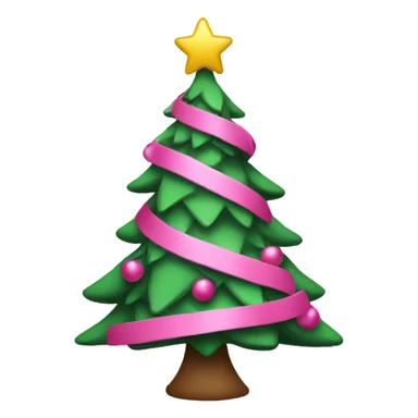 Pink Christmas tree sticker