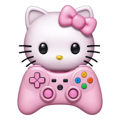 Hello kitty holding game controller sticker