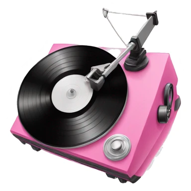 Pink record player sticker