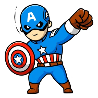 captain america throwing shield sticker