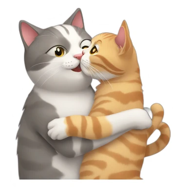Cat hugs a cat sticker