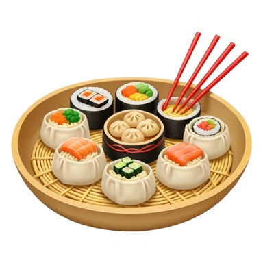 Asian theme emoji food sticker