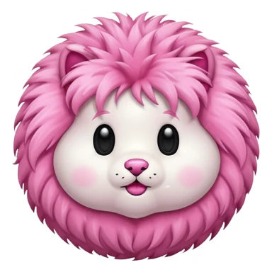 pink fur ball sticker