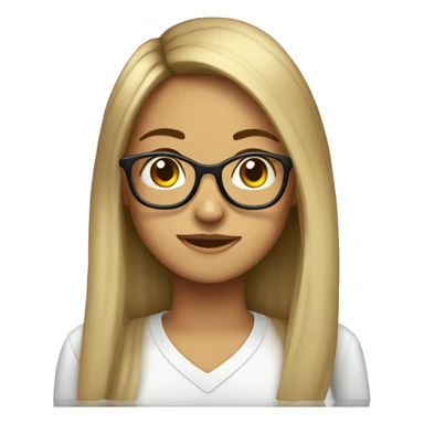 girl ROUND GLASSES SIDEBURNS straigh hair sticker