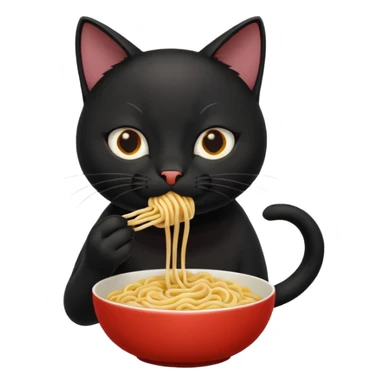 black cat noodles sticker