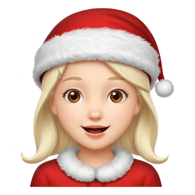 holiday girl mood wearing santa hat sticker